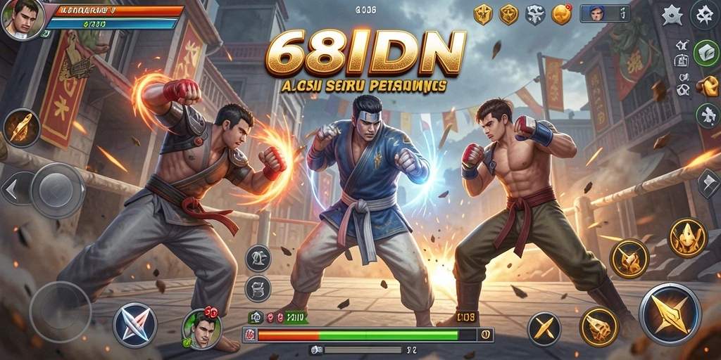 Tampilan gameplay seru dengan aksi cepat di 68IDN.