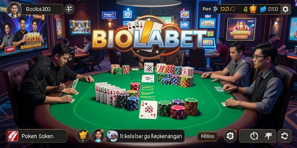 Tampilan gameplay Poker seru di BIOLABET.