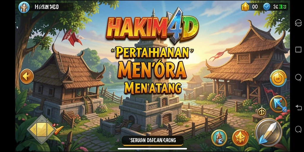 Tampilan grafis yang memukau dalam gameplay HAKIM4D Tower Defense.