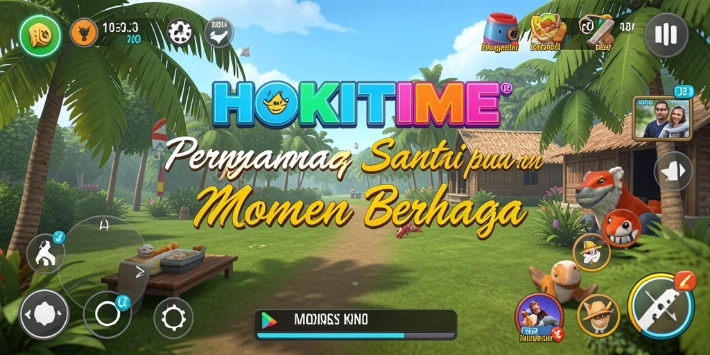 Tampilan gameplay HOKITIME yang ceria dan menghibur.