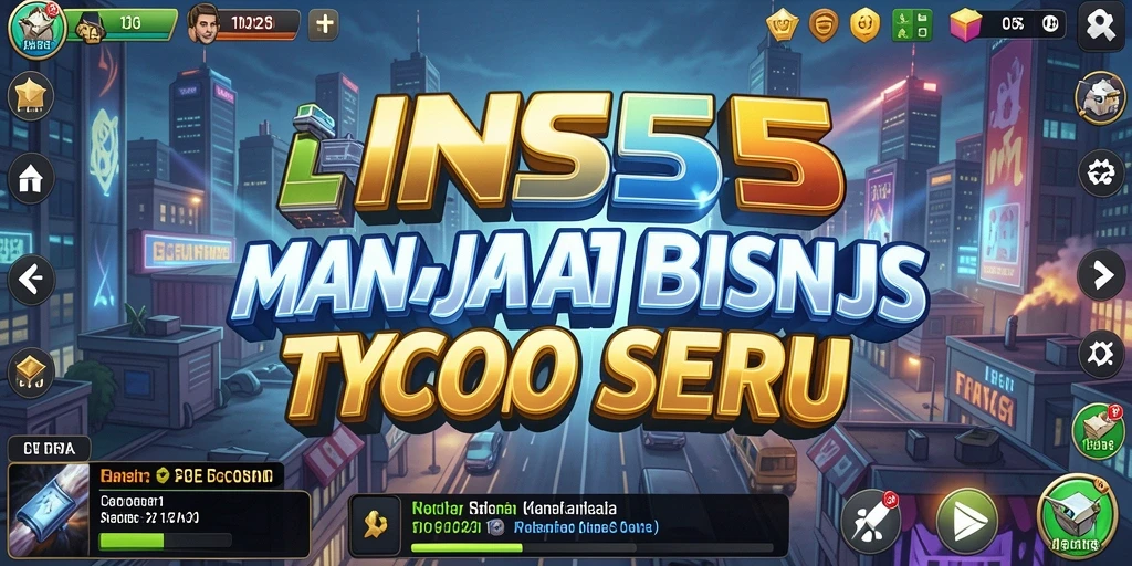Screenshot gameplay INS55 menampilkan serunya manajemen bisnis Tycoon.