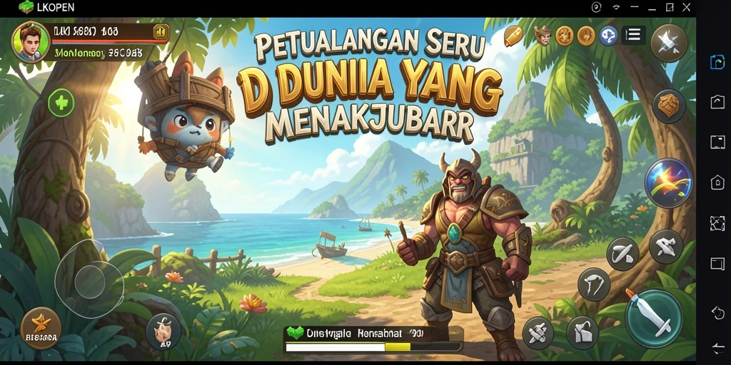 Screenshot menunjukkan aksi seru dalam permainan petualangan LKOPEN.