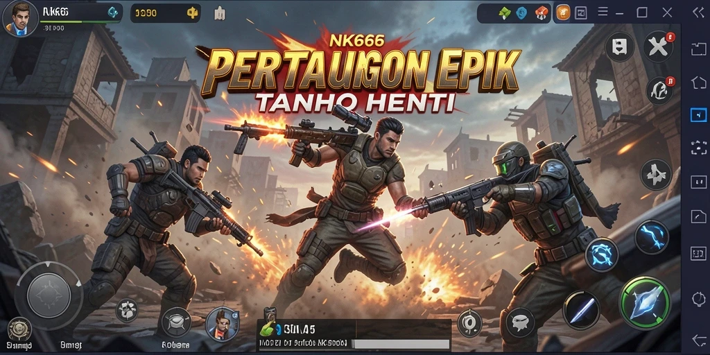 Tampilan gameplay NK666 dengan aksi pertarungan yang mendebarkan.
