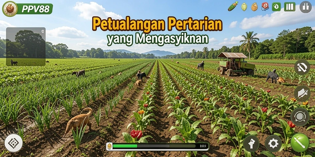 Tampilan screenshot PPV88 menampilkan aktivitas bertani yang memukau.