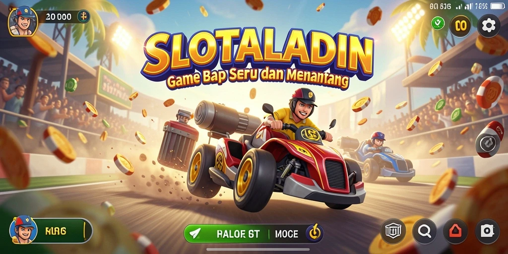 Tampilan menarik dari gameplay SLOTALADIN yang penuh aksi balap.