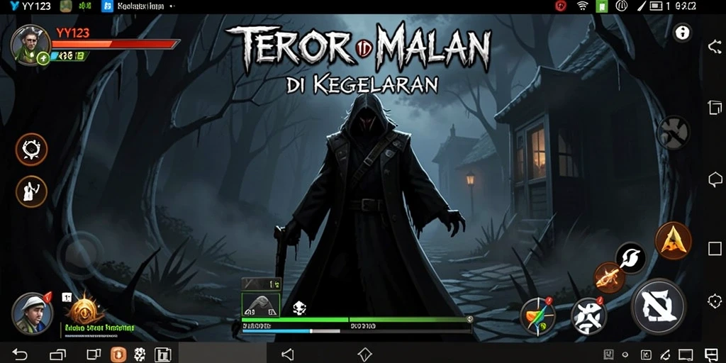 Screenshot gameplay YY123 yang menampilkan suasana Horror yang mencekam.